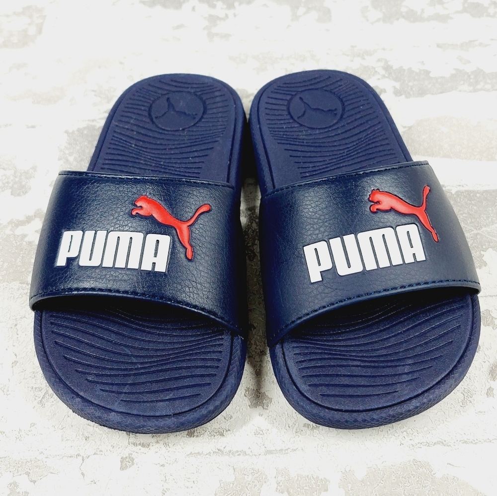 NEW Puma Women's Cool Cat 2.0 Blue Casual Flat Slide Sandals D975